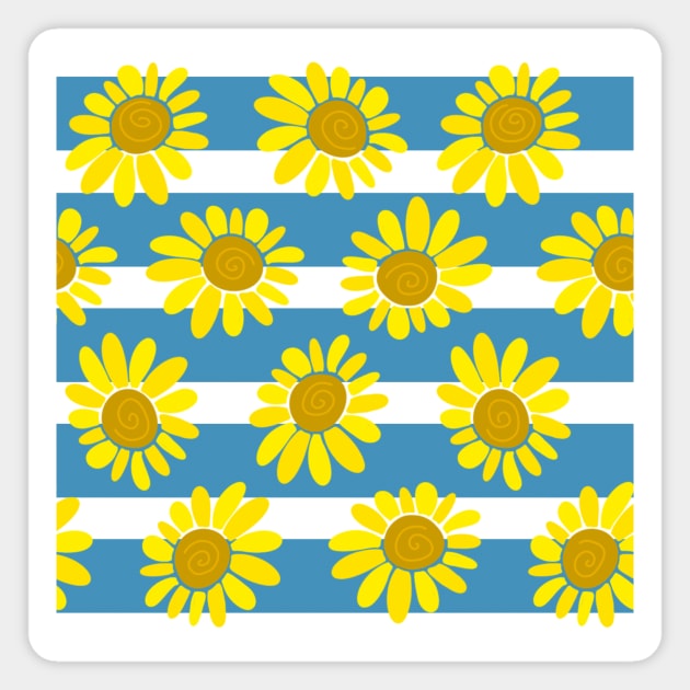 Sunflower Seamless Pattern Magnet by Genesis